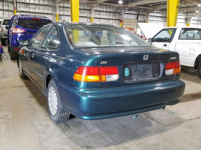 1HGEJ6226VL096504 - 1997 HONDA CIVIC DX GREEN photo 3