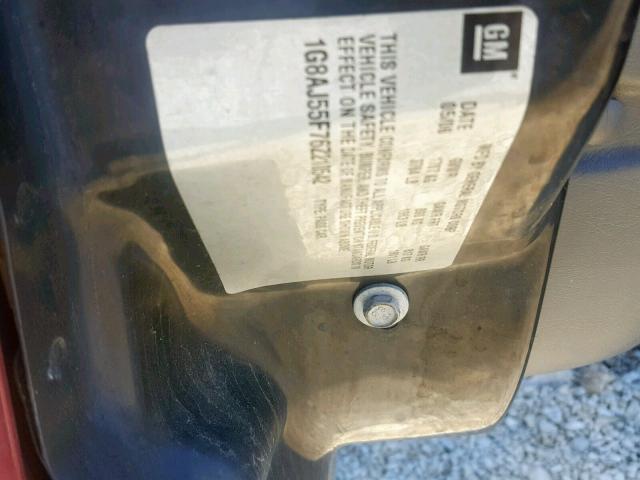 1G8AJ55F76Z210542 - 2006 SATURN ION LEVEL BURGUNDY photo 10