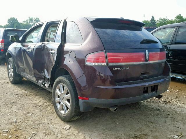 2LMDU88C09BJ10738 - 2009 LINCOLN MKX MAROON photo 3