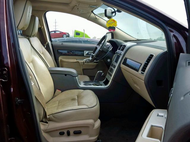 2LMDU88C09BJ10738 - 2009 LINCOLN MKX MAROON photo 5
