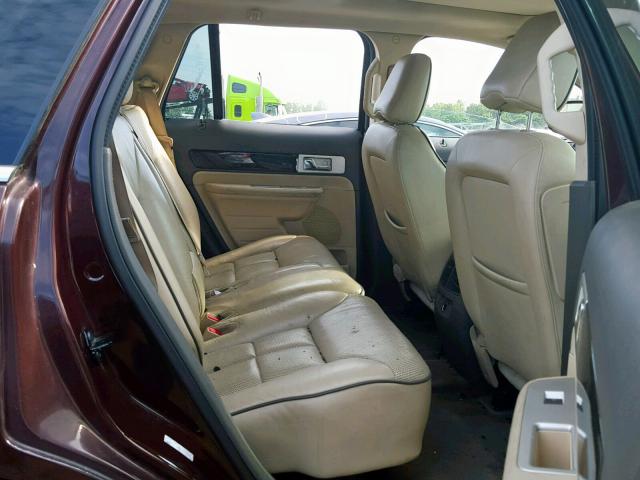 2LMDU88C09BJ10738 - 2009 LINCOLN MKX MAROON photo 6