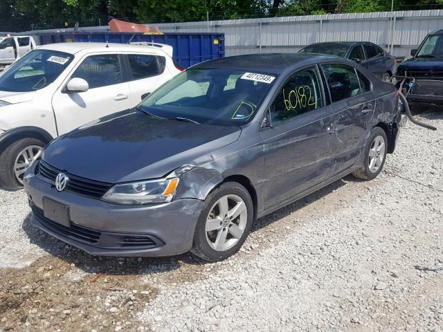 3VWLL7AJ3CM395245 - 2012 VOLKSWAGEN JETTA TDI GRAY photo 2