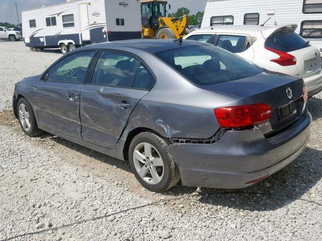 3VWLL7AJ3CM395245 - 2012 VOLKSWAGEN JETTA TDI GRAY photo 3