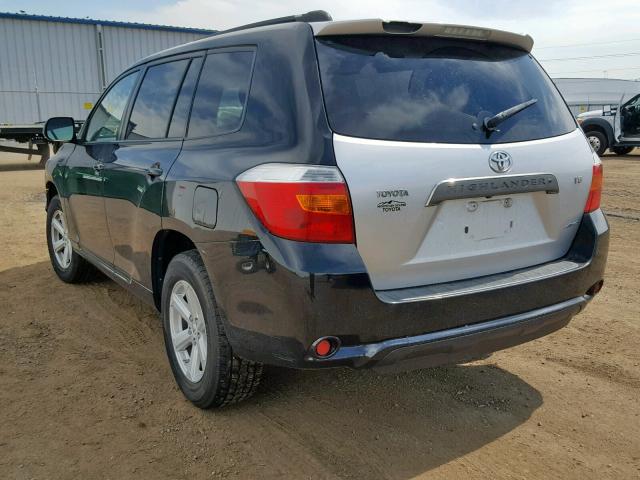 JTEES41A682079152 - 2008 TOYOTA HIGHLANDER BLACK photo 3