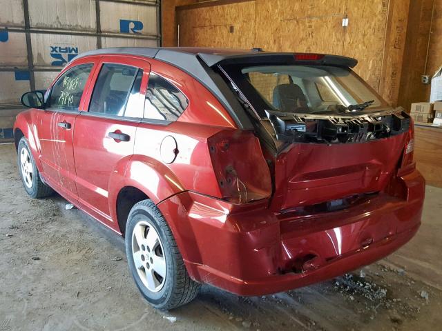 1B3HB28B97D600003 - 2007 DODGE CALIBER RED photo 3