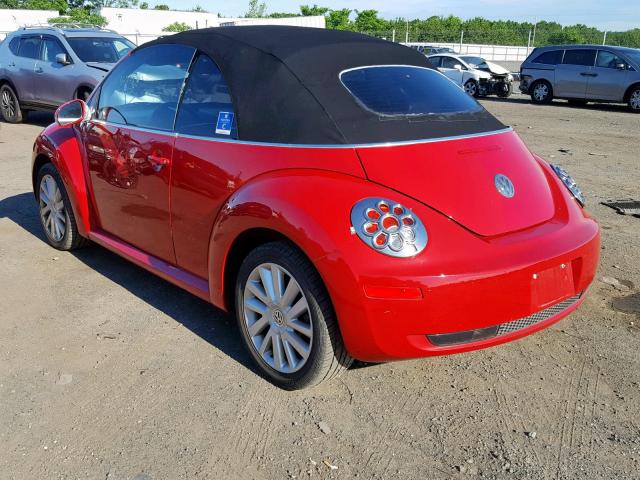 3VWRF31YX8M413819 - 2008 VOLKSWAGEN NEW BEETLE წითელი ფოტო 3