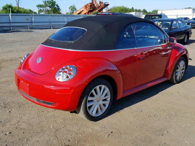 3VWRF31YX8M413819 - 2008 VOLKSWAGEN NEW BEETLE წითელი ფოტო 4