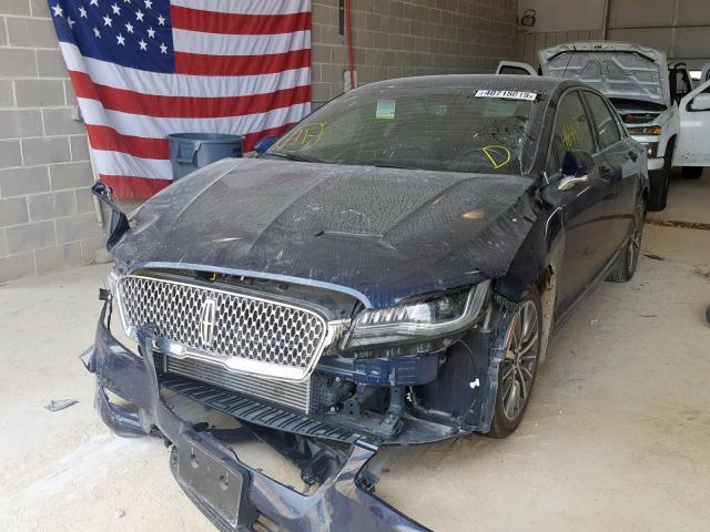 3LN6L5A94HR628596 - 2017 LINCOLN MKZ PREMIE BLUE photo 2