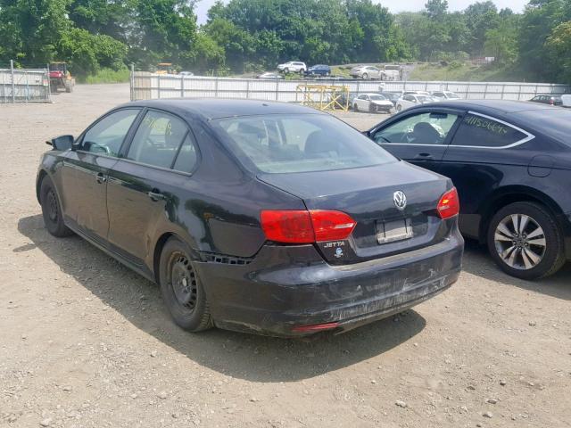 3VW2K7AJXDM224542 - 2013 VOLKSWAGEN JETTA BASE BLACK photo 3