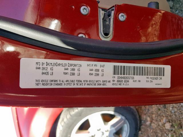 1B3HB48B28D527926 - 2008 DODGE CALIBER SX RED photo 10