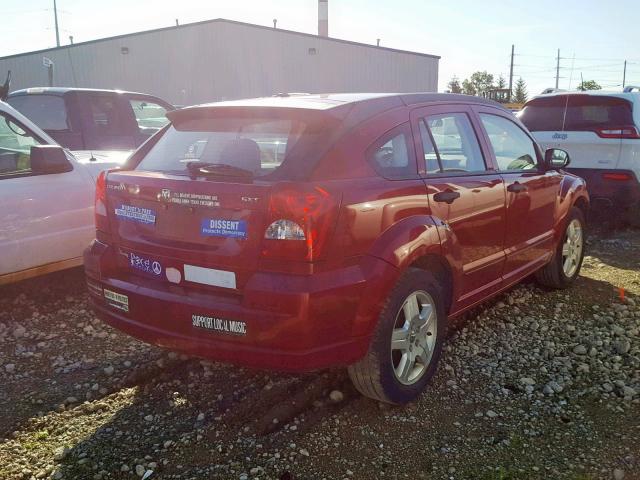 1B3HB48B28D527926 - 2008 DODGE CALIBER SX RED photo 4