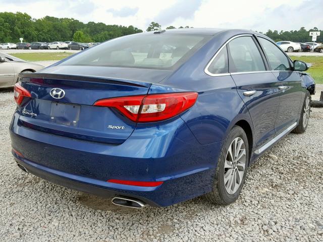 5NPE34AF9HH542977 - 2017 HYUNDAI SONATA SPO BLUE photo 4