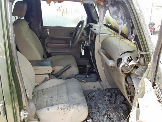 1J4GB59167L123340 - 2007 JEEP WRANGLER S 绿色 照片 5