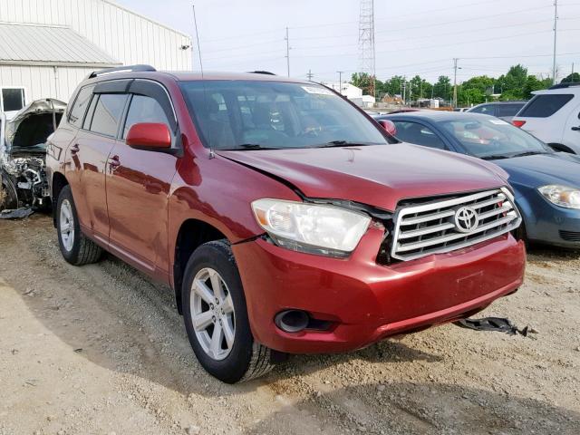 JTEDS41A392073144 - 2009 TOYOTA HIGHLANDER MAROON photo 1