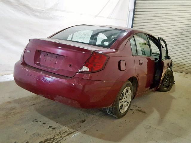 1G8AJ52F74Z225687 - 2004 SATURN ION LEVEL BURGUNDY photo 4