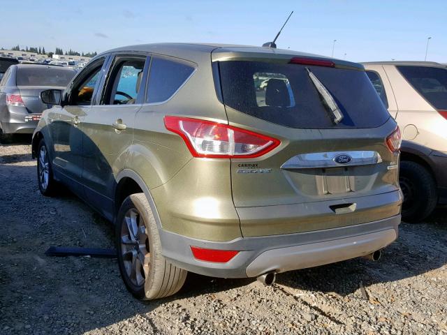 1FMCU0HX9DUA81481 - 2013 FORD ESCAPE SEL GREEN photo 3