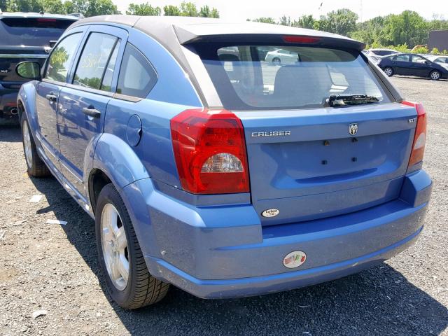 1B3HB48B07D299052 - 2007 DODGE CALIBER SX BLUE photo 3