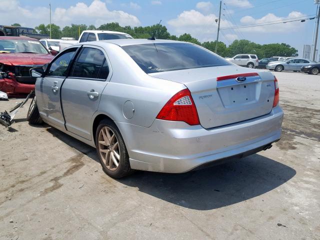 3FAHP0JA2CR296493 - 2012 FORD FUSION SEL SILVER photo 3