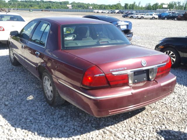 2MEFM74W94X673641 - 2004 MERCURY GRAND MARQ BURGUNDY photo 3