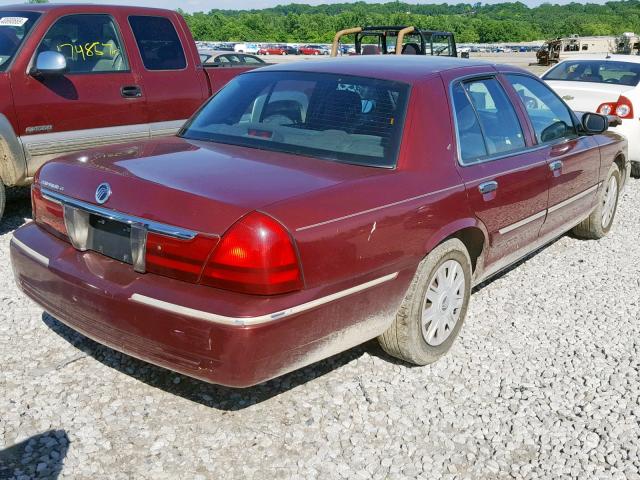 2MEFM74W94X673641 - 2004 MERCURY GRAND MARQ BURGUNDY photo 4