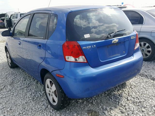 KL1TD66636B622046 - 2006 CHEVROLET AVEO BASE Mavi foto 3