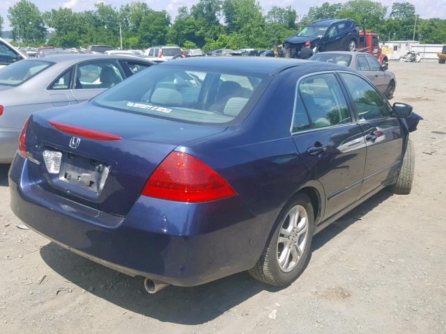 1HGCM56397A106081 - 2007 HONDA ACCORD SE BLUE photo 4