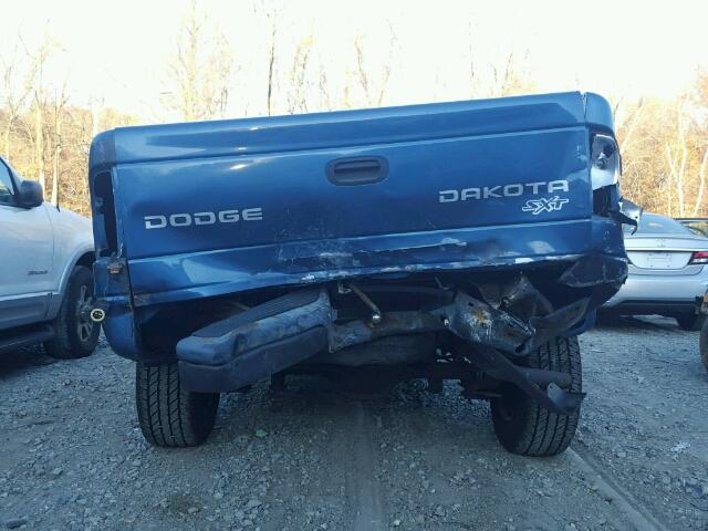 1D7HL12X73S374355 - 2003 DODGE DAKOTA SXT BLUE photo 9