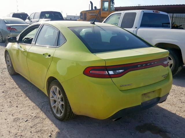 1C3CDFBH8DD214017 - 2013 DODGE DART SXT GREEN photo 3