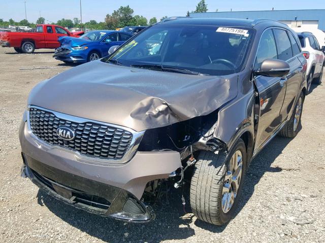 5XYPKDA52KG502399 - 2019 KIA SORENTO SX BROWN photo 2