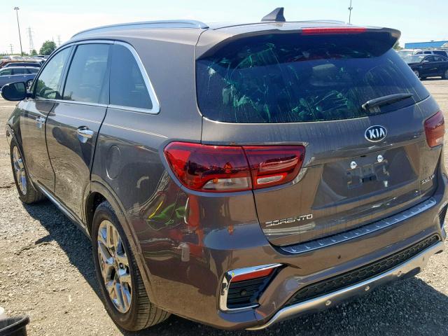 5XYPKDA52KG502399 - 2019 KIA SORENTO SX BROWN photo 3