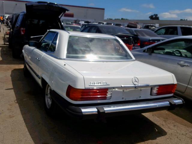 WDBBA45A1EA008798 - 1984 MERCEDES-BENZ 380 SL WHITE photo 3