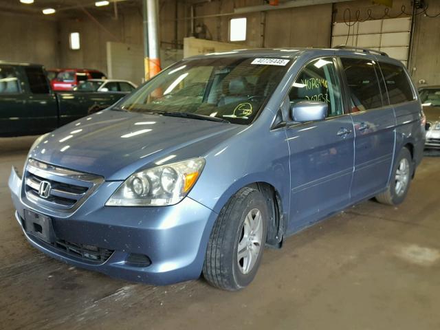 5FNRL38717B018147 - 2007 HONDA ODYSSEY EX BLUE photo 2