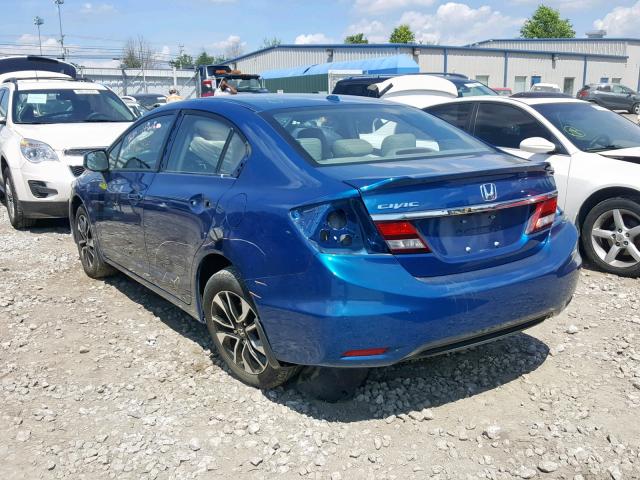 19XFB2F9XDE249375 - 2013 HONDA CIVIC EXL BLUE photo 3