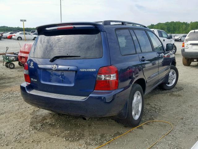 JTEEP21A850115520 - 2005 TOYOTA HIGHLANDER BLUE photo 4