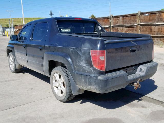 5FPYK16509B100577 - 2009 HONDA RIDGELINE BLACK photo 3