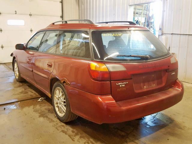 4S3BH635237304437 - 2003 SUBARU LEGACY L MAROON photo 3