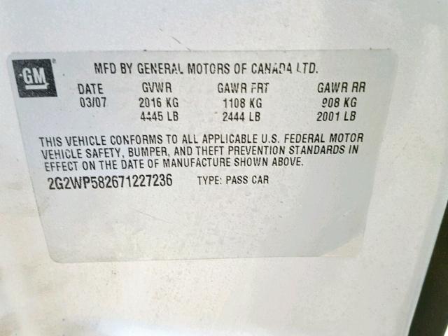 2G2WP522741168735 - 2004 PONTIAC GRAND PRIX GRAY photo 10