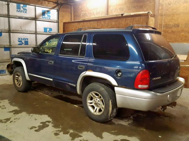 1D4HS58N23F542019 - 2003 DODGE DURANGO SL BLUE photo 3