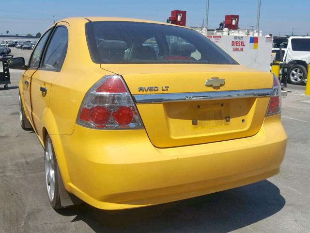 KL1TG56E39B395700 - 2009 CHEVROLET AVEO LT YELLOW photo 3