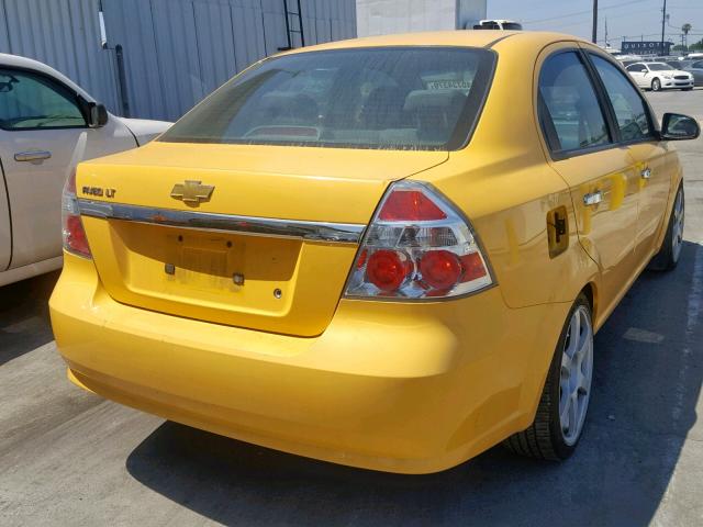 KL1TG56E39B395700 - 2009 CHEVROLET AVEO LT YELLOW photo 4