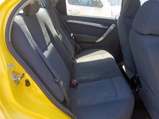 KL1TG56E39B395700 - 2009 CHEVROLET AVEO LT YELLOW photo 6