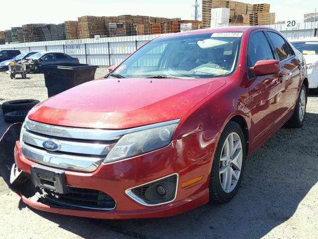 3FAHP0JA1AR247122 - 2010 FORD FUSION SEL RED photo 2