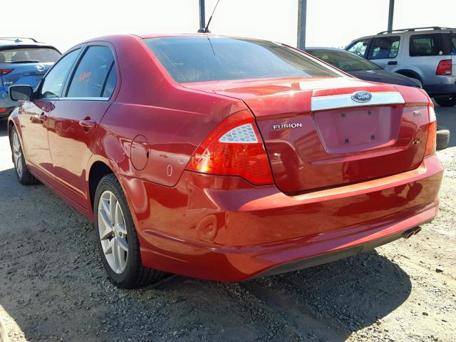 3FAHP0JA1AR247122 - 2010 FORD FUSION SEL RED photo 3