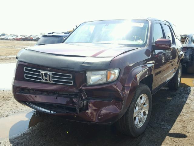 2HJYK16598H508699 - 2008 HONDA RIDGELINE MAROON photo 2