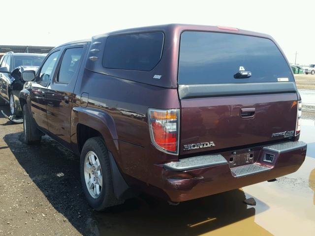 2HJYK16598H508699 - 2008 HONDA RIDGELINE MAROON photo 3