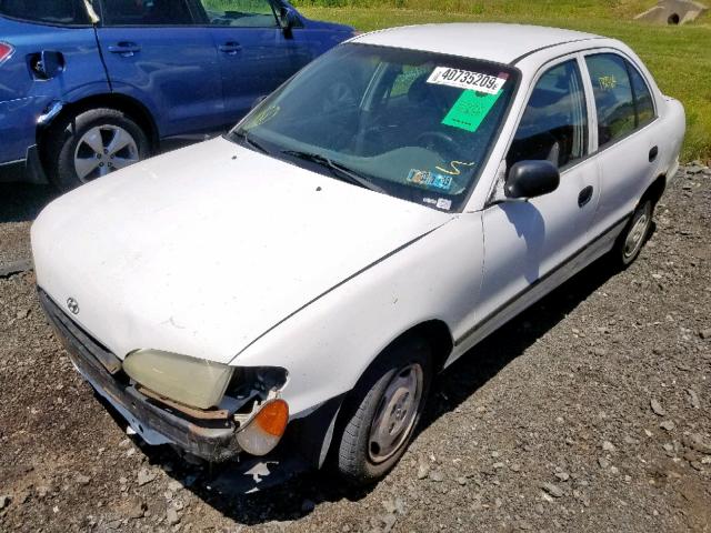 KMHVF24N9VU353533 - 1997 HYUNDAI ACCENT GL WHITE photo 2