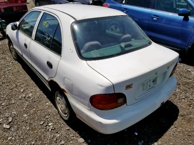 KMHVF24N9VU353533 - 1997 HYUNDAI ACCENT GL WHITE photo 3