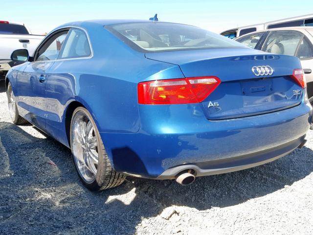 WAUDK78T38A045987 - 2008 AUDI A5 QUATTRO BLUE photo 3