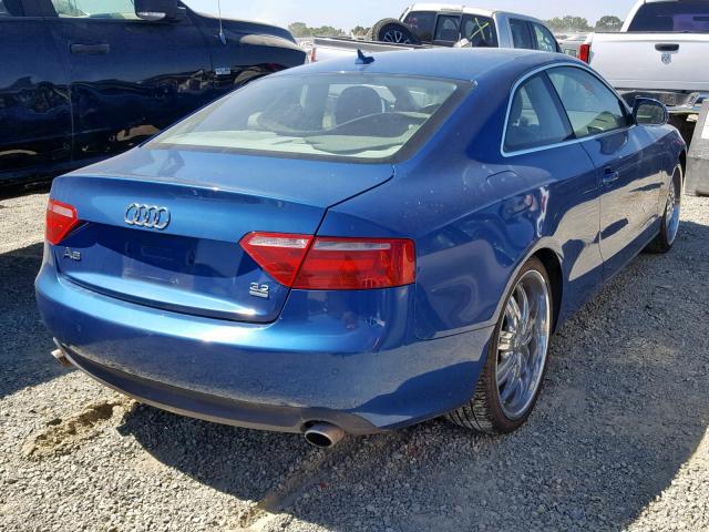 WAUDK78T38A045987 - 2008 AUDI A5 QUATTRO BLUE photo 4