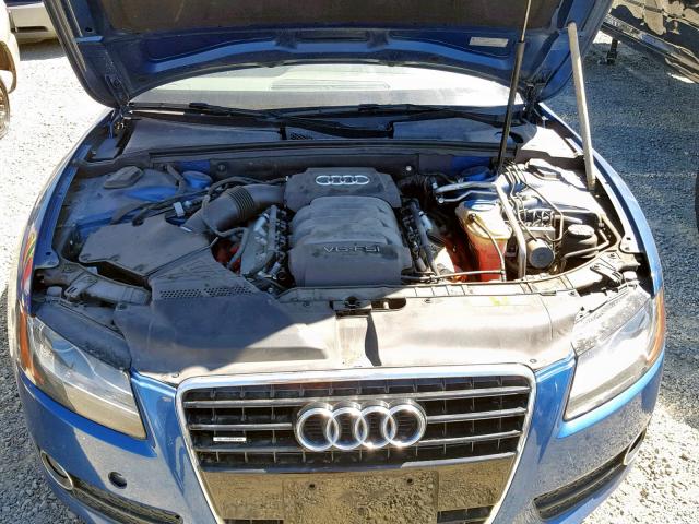 WAUDK78T38A045987 - 2008 AUDI A5 QUATTRO BLUE photo 7